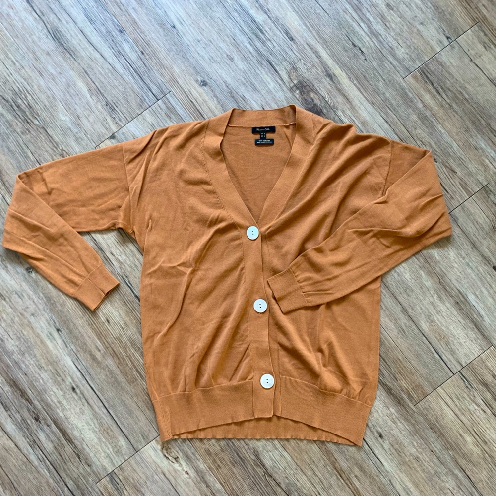Lightweight Massimo Dutti (ITA) caramel cardi, size M